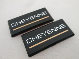 88-98 Chevrolet Cheyenne 2pc Roof Pillar Cab Emblem Badge Nameplate Side NEW - Picture 1 of 2