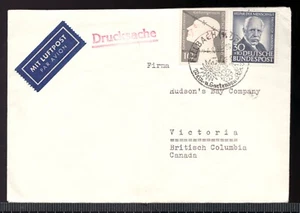 1954 Germany to British Columbia, Canada cover. Franked with Sc #697 & #B337 - Picture 1 of 1