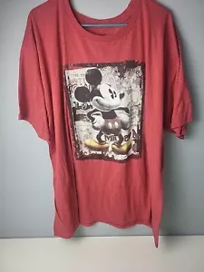 Disney Store Mickey Mouse T-Shirt Mens 4XL XXXXL Graphic Tee Red - Picture 1 of 7