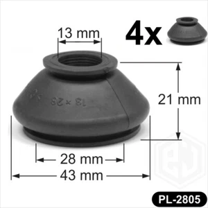 4 x Universal Rubber 13/28/21 Ball joint dust covers boots track rod end Car Van - Picture 1 of 4