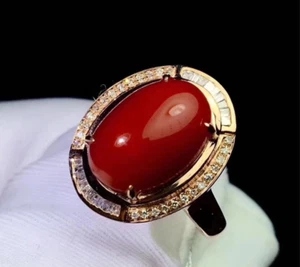 Natural Red Australian Coral 925 Silver Handmade Marjan Women Anniversary Ring - Picture 1 of 6