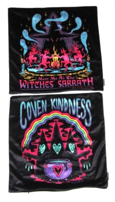Killstar Zippered Throw Pillow Covers Witches & Devils by Wizard of Barge - Image 1 of 3