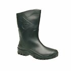 Dunlop Half Length Wellington Boots Wellies Waterproof Rain Black Green 4-12 116