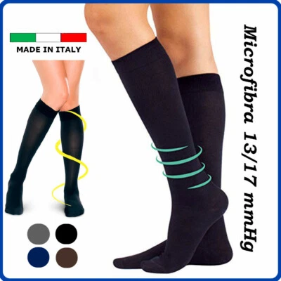 Calze a COMPRESSIONE GRADUATA da uomo donna calze elastiche lunghe compressive  - Immagine 1 di 2