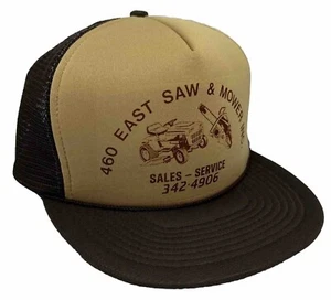 Gorra de colección 460 East Saw & Mower Snap Back malla marrón camionero de George para hombre - Imagen 1 de 12