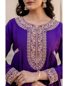 Bollywood Anarkali Kurti mit Hose Designer indisches Kleid Partykleidung für Frauen - Bild 1 von 9