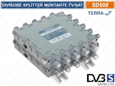 DIVISORE SPLITTER MONTANTE TV / SATELLITARE IN ALLUMINIO 9 INGRESSI 18 USCITE - Immagine 1 di 4