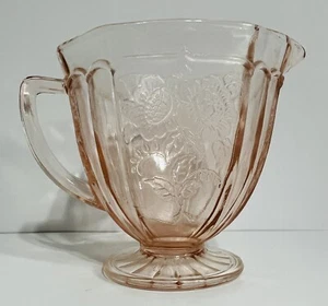 Mayfair/Open Rose By Anchor Hocking, Pink Creamer, 3.5" Tall, Vintage - Picture 1 of 18