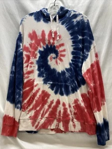 Maglione Old Navy Patriotic Tie Dye Felpa con Cappuccio Adulto L Rosso Bianco Blu - Foto 1 di 21