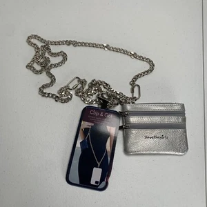 Save the Girls Clip and Go Phone Carrier Crossbody Silver - Zdjęcie 1 z 9