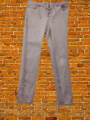 WOMENS NEXT UK 14 VINTAGE PINK STRETCH DENIM CORSET FASTEN SKINNY ANKLE JEANS - Image 1 of 4