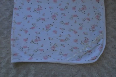 Little Me Flower Baby Blanket Floral Rose Pink White Bow Security Lovey Foto 1 de 4