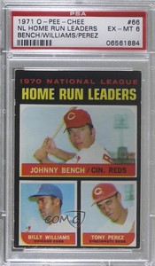 1971 O-Pee-Chee League Leaders Johnny Bench Tony Perez Billy Williams PSA 6 HOF