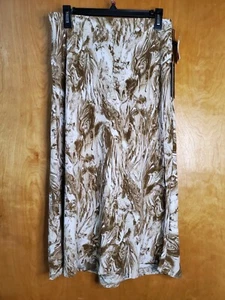 Falda Rachel Zoe Midi Elastizada Para Mujer Talla 6 Nueva Con Etiquetas Crema Remolino Patrón Mármol - Imagen 1 de 7