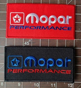 Mopar Performance Embroidered Iron-On Patch 4x2" Set of 2 NEW Dodge FREE SHIP - Picture 1 of 4