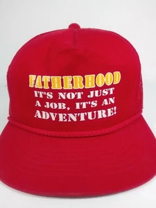 FATHERHOOD - IT'S NOT JUST A JOB, IT'S AN ADVENTURE! RED SNAPBACK BALL CAP HAT! - Picture 1 of 7
