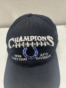 VINTAGE 1999 Puma Indianapolis Colts Hat Men Adjustable Black Football Champions - Picture 1 of 4