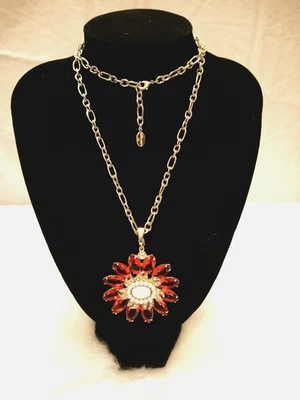 HEIDI DAUS «В моде» (розовый коралл) съемный усилитель цепочка ожерелье (оригинал $99.) - Изображение 1 из 4