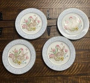Williams Sonoma Garden Flowers Salad Plates Set of 4 Spring New - Picture 1 of 3