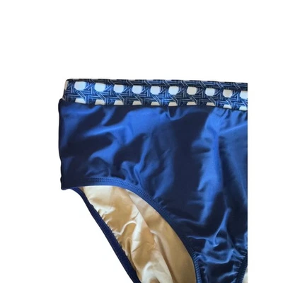 Nuevo con etiquetas Cabana Life x Talbots | Calzoncillo de natación azul con banda estampada corte alto | Talla L Foto 1 de 4