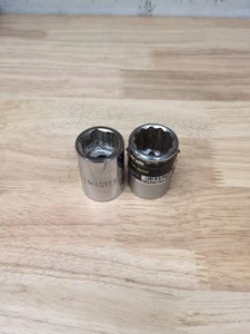(2) 3/4" Dr 1" Sockets Pro Grade 12 Point 16203 , Masterhand 1" 6 Point. - Picture 1 of 10