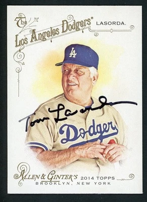 Tom Tommy Lasorda Signed Auto 2014 Topps Allen & Ginter A&G Dodgers Card #161 - Image 1 of 2