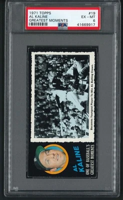 1971 Topps Greatest Moments #19 Al Kaline; PSA 6 EX-MT; Gorgeous Card! - Image 1 of 2