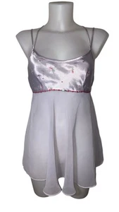 Vtg 90s Womens Floral Babydoll Coquette Fairy Boho Dollete Feminine Slip Dress S - Picture 1 of 6