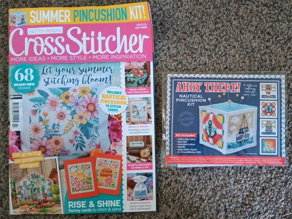 Cross Stitcher Magazine - Issue 424 July 2025 - Inc Nautical Pincushion Kit - Image 1 of 1