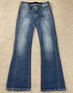 Buckle schwarze Damenjeans passt 24 x 28 Bootcut Medium Wash Denim Stretch Y2K - Bild 1 von 7