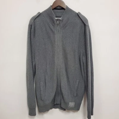 Cárdigan grueso tejido pescador vintage Express para hombre con cremallera talla XL Preppy Academia Foto 1 de 4