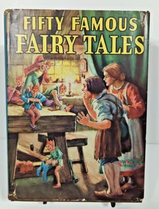 Fifty Famous Fairy Tales Whitman Classic Stories 1946 Hardcover 2122 Dust Cover - Picture 1 of 16