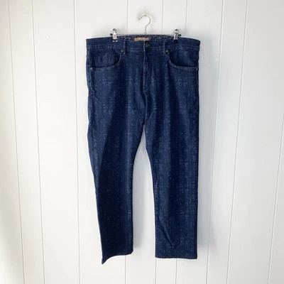 Pantalones de mezclilla Robert Graham para hombre talla 36 azul estampado algodón clásico 36 x 29,5 Foto 1 de 4