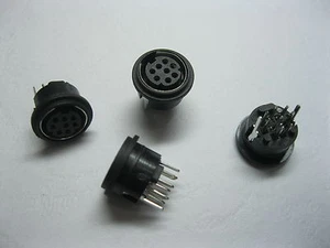 10 Stck. Mini 8 Pin Kreisförmige Leiterplatte Halterung DIN Buchse Stecker Druckknopf und Schloss Vertikal - Bild 1 von 6
