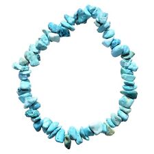 CHARGED Arizona Turquoise Crystal Chip Stretchy Bracelet + Selenite Puffy Heart