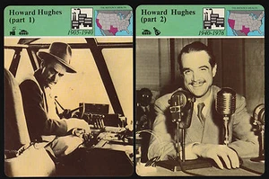 HOWARD HUGHES Aviator Inventor Billionaire 1980 STORY OF AMERICA 2 PHOTO CARDS - Picture 1 of 1