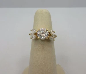 Sterling SILBER runder Marquise CZ Jubiläum Band Verlobungsring 925 Gr. 6 NEU - Bild 1 von 8