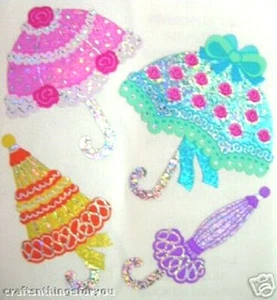 Sandylion VeRy RaRe Ombrelli Lucidi Ombrelli Adesivi Scrapbooking H13 VINTAGE - Foto 1 di 1