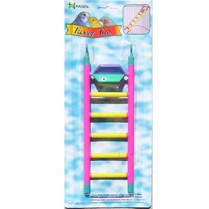 Leiter mit drehbaren Rad, 5 Sprossen - 21 cm Vogelleiter, Vogelspielzeug  B-1657 - Bild 1 von 1