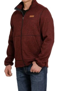 NWT Men's XL Cinch MWJ1584001 Knitted Burgundy Sweater Fleece Jacket - Picture 1 of 3