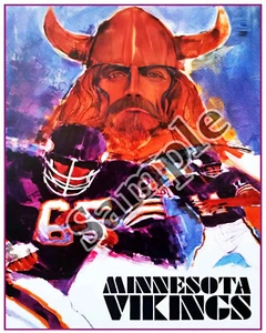 NFL Vintage Minnesota Vikings Print Color 8 X 10 REPRINT Photo Picture - Picture 1 of 1