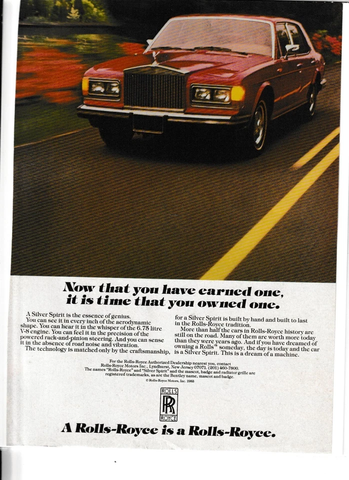 原装 1983 年劳斯莱斯银灵杂志 A. 现在你已经赚了一个 — 第 1/1 张图片