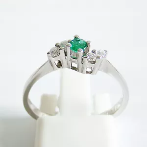 Ring Weißgold Smaragd Brillanten Diamant Edelstein 585er / 14 kt. - Bild 1 von 5