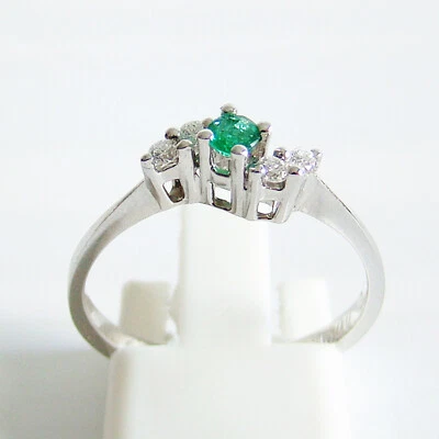 Ring Weißgold Smaragd Brillanten Diamant Edelstein 585er / 14 kt. - Bild 1 von 4