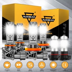 AUXBEAM LED Headlight Bulb 9005 H11+Foglight 5202 for Chevy Silverado 1500 07-15 - Picture 1 of 12
