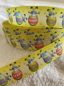 Easter Eggs 22mm Grosgrain Ribbon 3 Meter Length Hairbows Craft Scrapbooking - Picture 1 of 1