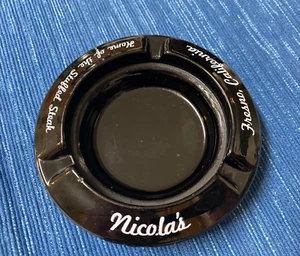 Vintage Nicola's Restaurant Fresno California CA Glass Ashtray 1970's Steak 978A - Picture 1 of 3
