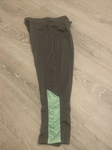 champion girls grey seafoam green cropped leggings medium (10-12) - Picture 1 of 6