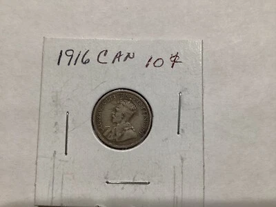 1916 VG+ Canada Silver 10 Cents - Image 1 of 4