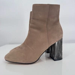 Steve Madden Pátina Beige Cuero Tacón al Tobillo Botas Talla 6.5 Boho Streetwear - Imagen 1 de 10